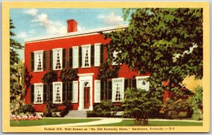 Federal Hill Well Known As My Old Kentucky Home Bardstown Kentucky Postcard