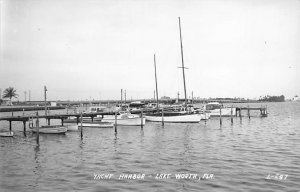 Yacht Harbor Boat on the Water, real photo - Lake Worth, Florida FL Postcard