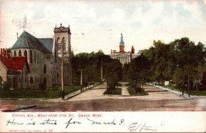 Nebraska Omaha Capitol Avenue West From 17th Street 1908