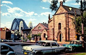 Sydney NSW Australia Old Cars Holy Trinity Garrison Church Postcard PM Rose Bay 