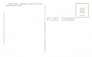 Vintage Postcard Grand Hotel World's Largest Summer Hotel Mackinac Island Mich