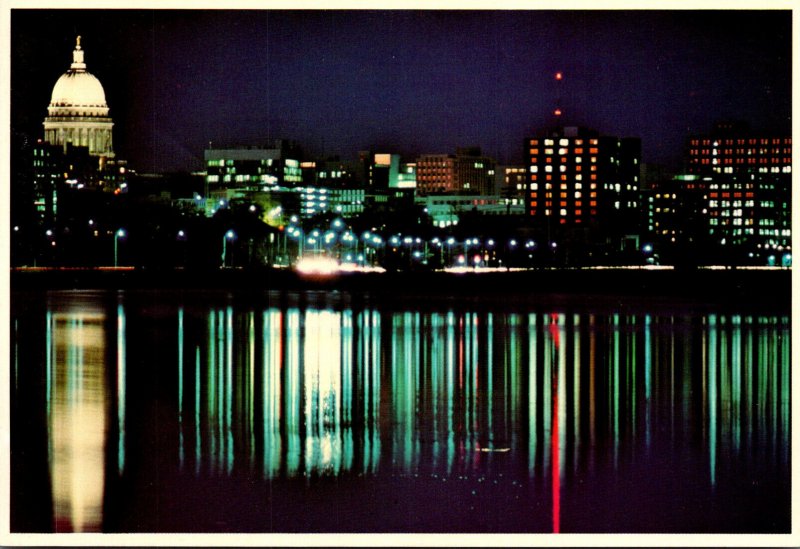 Wisconsin Madison Downtown From Across Lake Mendota