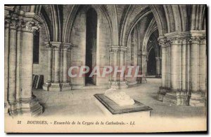 Old Postcard Bourges Set the Crypt of the Cathedral