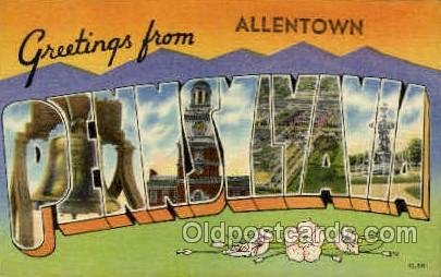 Allentown, PA, Penssylvania, USA Large Letter Towns Unused 