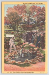 Linen~Mini Natural Hot Spring Hot Springs Park Arkansas~Vintage Postcard