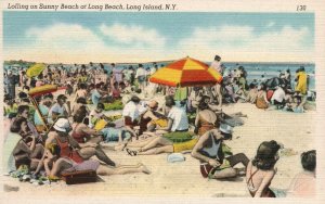 Vintage Postcard Bowling On Sunny  Beach Long Beach Long Island New York FEC Pub