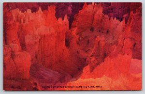 Bruce Canyon Park Utah~Air View Sunrise Scene~Vintage Postcard