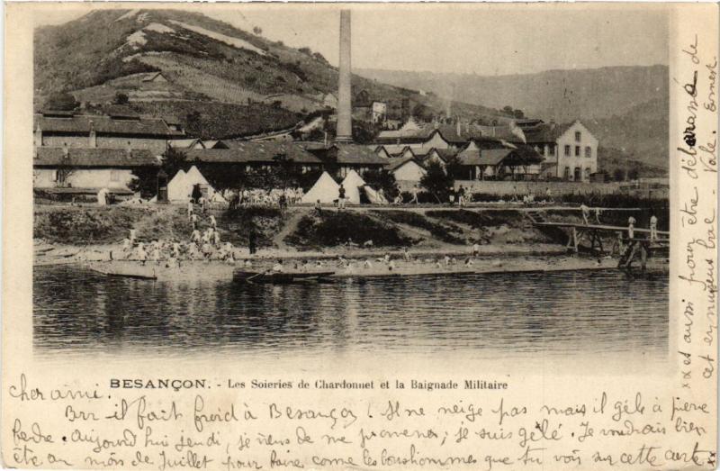 CPA BESANCON - Les Soieries de Chardonnet et la Baignade Militaire (486968)