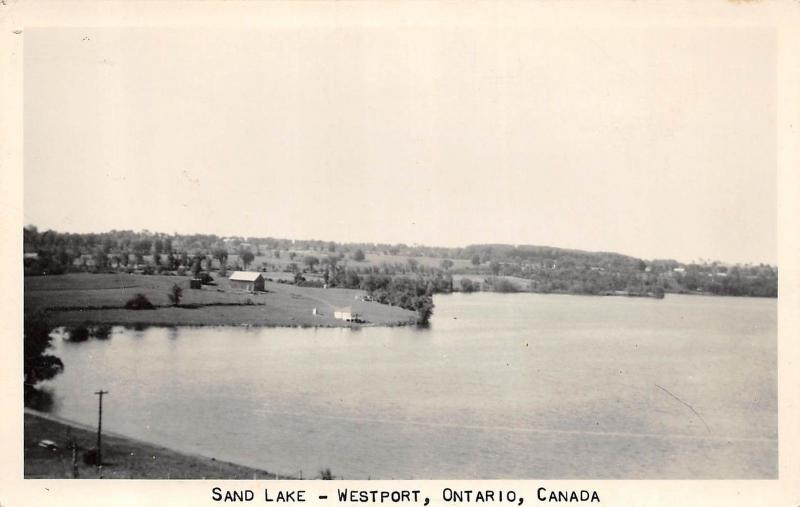 Canada Postcard Real Photo RPPC Ontario c1950 WESTPORT Sand Lake 66 
