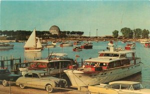 Chicago Illinois Autos Rolls Royce Burnham Park Yacht Harbor Postcard 21-12582