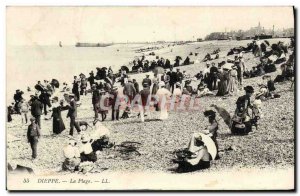 Old Postcard Dieppe The Beach