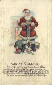 Santa Claus Holiday Christmas 1916 some corner wear, yellowing from age, ligh...