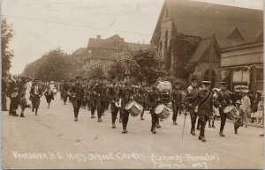 Vancouver BC High School Cadets Band Parade 1912 Regal Real Photo Postcard G98