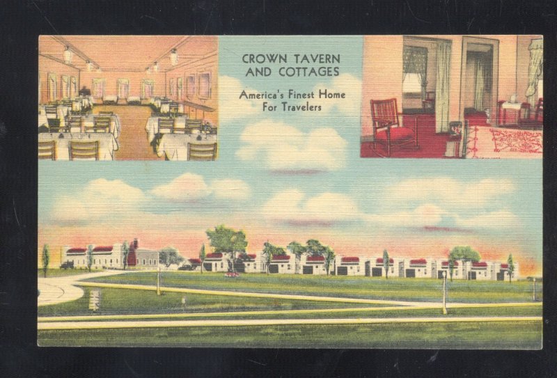 CAMERON MISSOURI CORN TAVERN MOTEL INTERIOR LINEN ADVERTISING POSTCARD