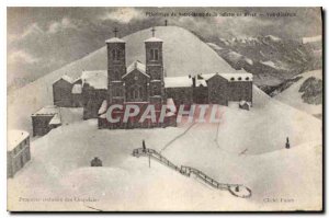 Postcard Old Pilgrimage of Our Lady of La Salette in winter general view