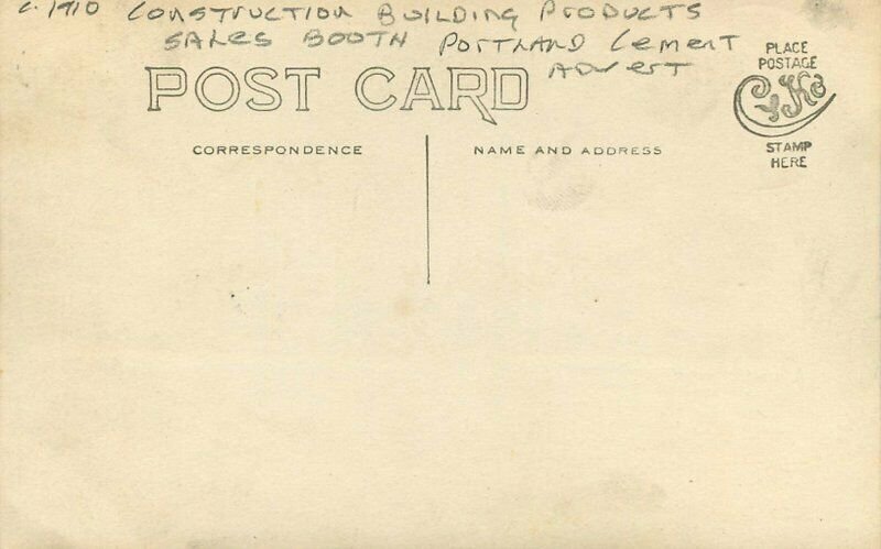 Oregon Portland Construction Bldg Sales Booth RPPC Photo Postcard 21-12844