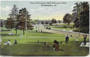 Philadelphia Pennsylvania Top of Strawberry Hill Fairmount Park 1912