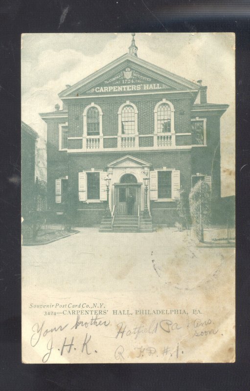 PHILADELPHIA PENNSYLVANIA PA. CARPENTER'S HALL UNION BUILDING VINTAGE POSTCARD