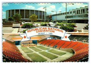 DETROIT, Michigan MI ~ REPUBLICAN NATIONAL CONVENTION 1980 - 4x6 Postcard