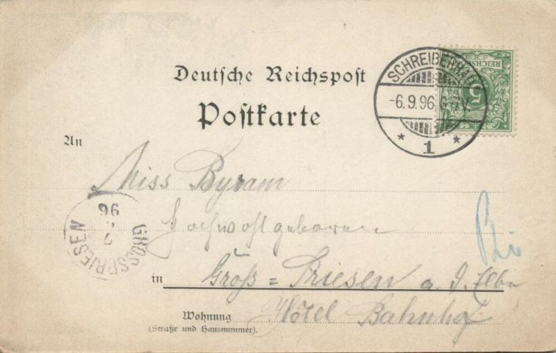 poland germany, SCHREIBERHAU im Riesengebirge, Hotel Reifträger (1896) Stamp