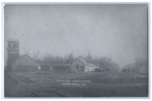 Looking North East Robinson IA, Robinson LBR & Grain Co. RPPC Photo Postcard