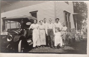 RPPC Woman in Wheelchair Family Showing Automobile Postcard A28