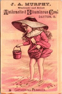 Vintage Adorable Girl  J. A Murphy Company Victorian Trading Card Dayton, OH