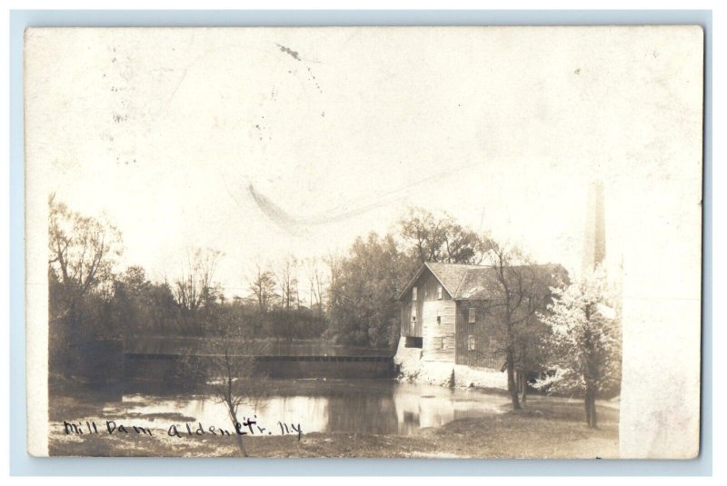 1910 Mill Dam Alden Center Alden New York NY RPPC Photo Posted Antique Postcard