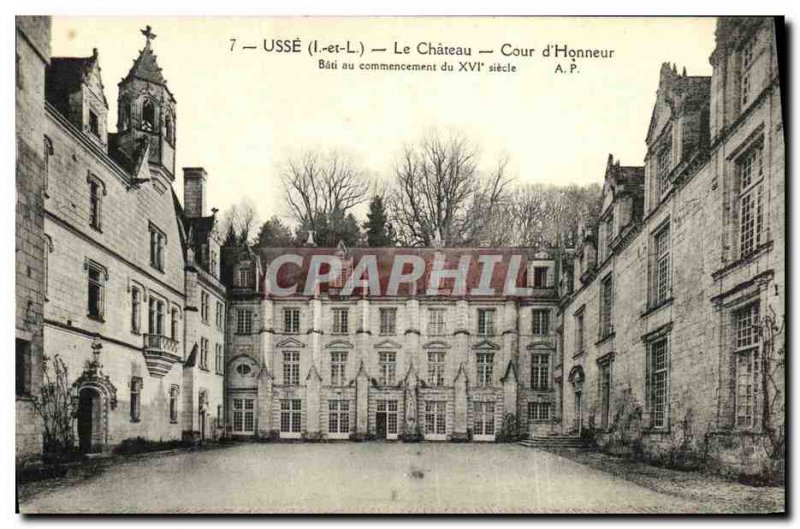 Old Postcard Usse Chateau Court of Honor