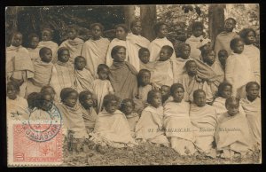 Madagascar. Ecoliers Malgaches. Madagascar scholars. 1903 Tananarive postmark