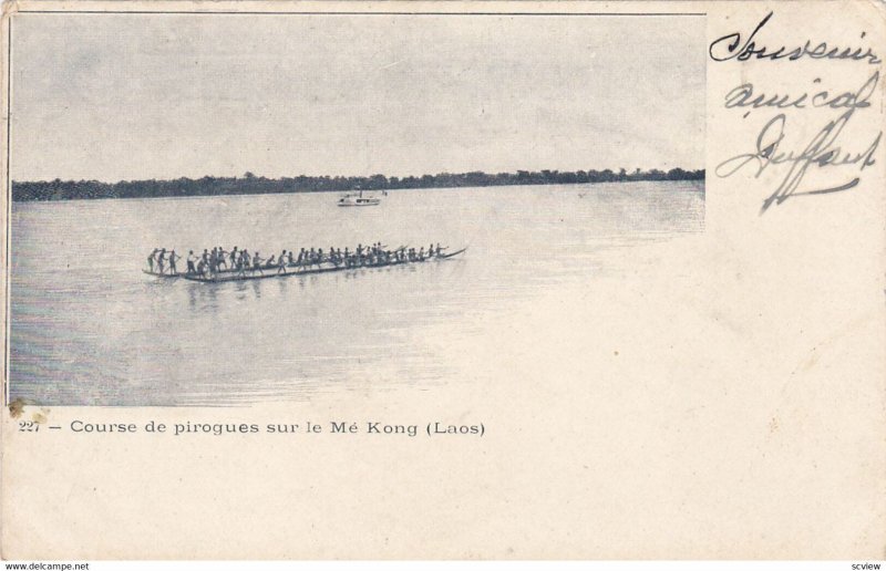 Course De Pirogues Sur Le ME KONG, LAOS, Asia, PU-1904