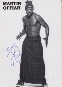 Martin Offiah Autograph Rugby League Hand Signed Publicity Card Photo