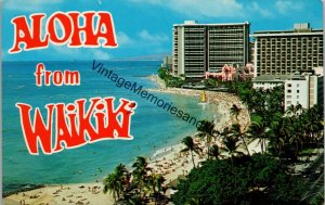 Aloha from Waikiki Hawaii Postcard PC298