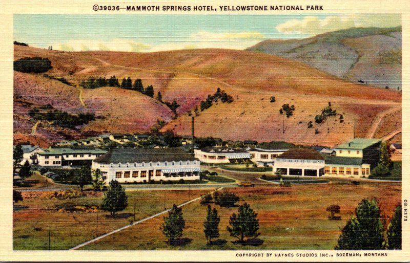 Yellowstone National Park Mammoth Springs Hotel Curteich