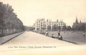 Philadelphia Pennsylvania College grounds Driveway Antique Postcard K47577