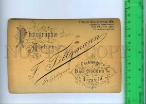 294100 GERMANY 1887 y palace photographer Tellgmann Bad Sooden CABINET PHOTO