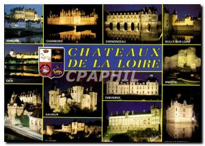 Postcard Modern Wonders of the Loire Valley Chateaux its illuminated