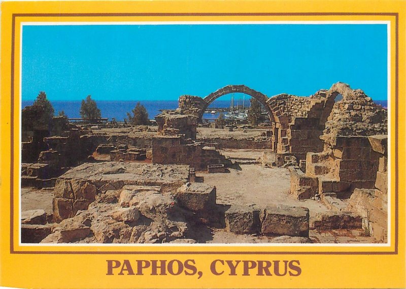 Cyprus Postcard Paphos Byzantine Castle Columns old architecture