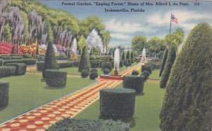 Florida Jacksonville Formal Garden Epping Forest Home Of Mrs Alfred I Du Pont