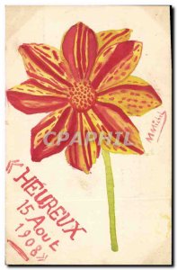 Old Postcard Fantasy Flowers (drawing hand)
