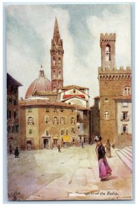 c1910 The Campanile Church of Badia Florence Italy Oilette Tuck Art Postcard 