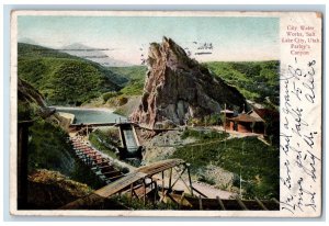 1906 City Water Works Salt Lake City Utah Parley's Canyon Dam Vintage Postcard 