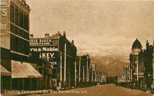 Postcard C-1910 California San Bernardino Looking East 3rd St Mitchell CA24-423