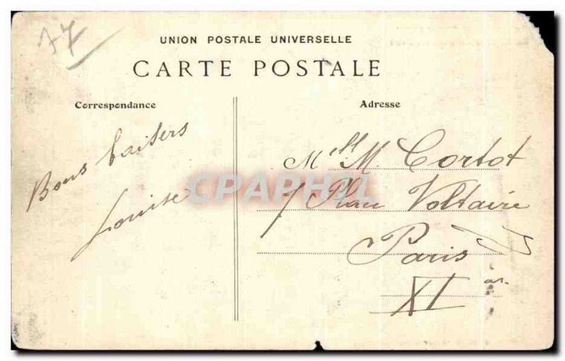 Old Postcard Moret sur Loing The River downstream from Bridge