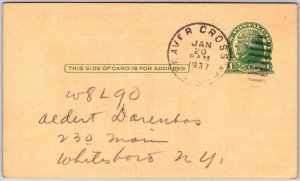 1937 QSL Radio Card Code W9FXP Beaver Crossing Amateur Station Posted Postcard