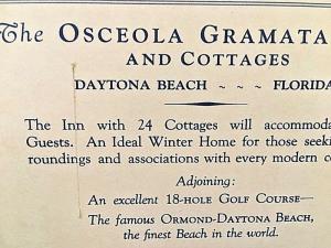 Postcard Ad for The Osceola Gramatan Inn & Cottages , Daytona Beach FL.  W4