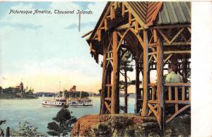 Thousand Islands New York c1910 Postcard Picturesque America Steamboat