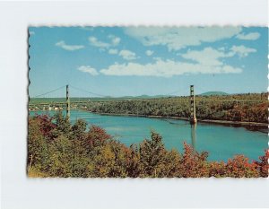 Postcard Waldo-Hancock County Bridge Penobscot River Maine USA North America
