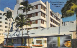 Miami Beach, Florida CONCORD CAFETERIA Art Deco 1948 Linen Vintage Postcard