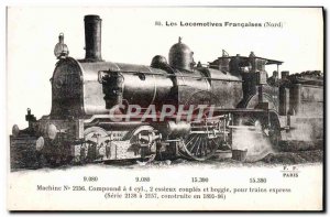 Postcard Old Train Locomotive 2156 machine